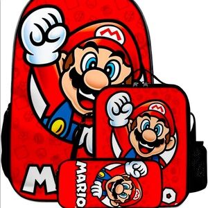 3PC Mario Print Backpack